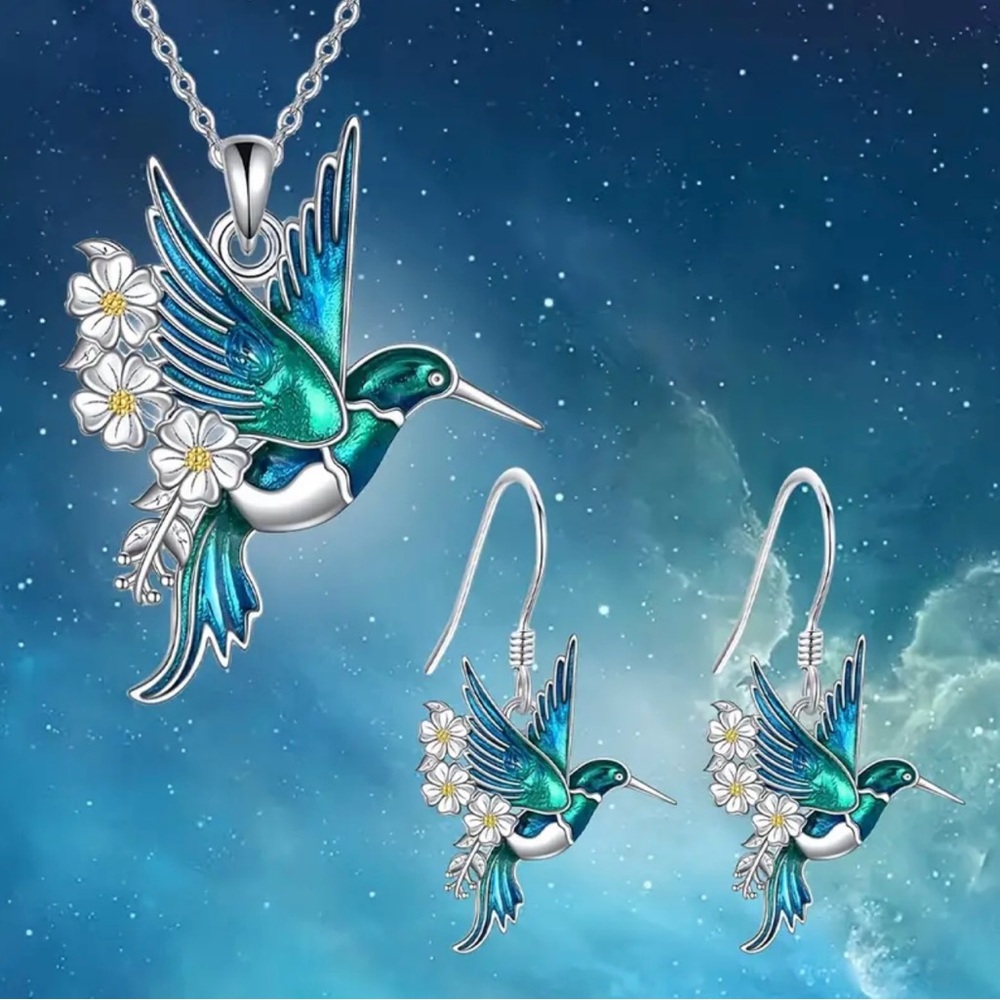 Hummingbird Daisy Fashion Jewelry Set
